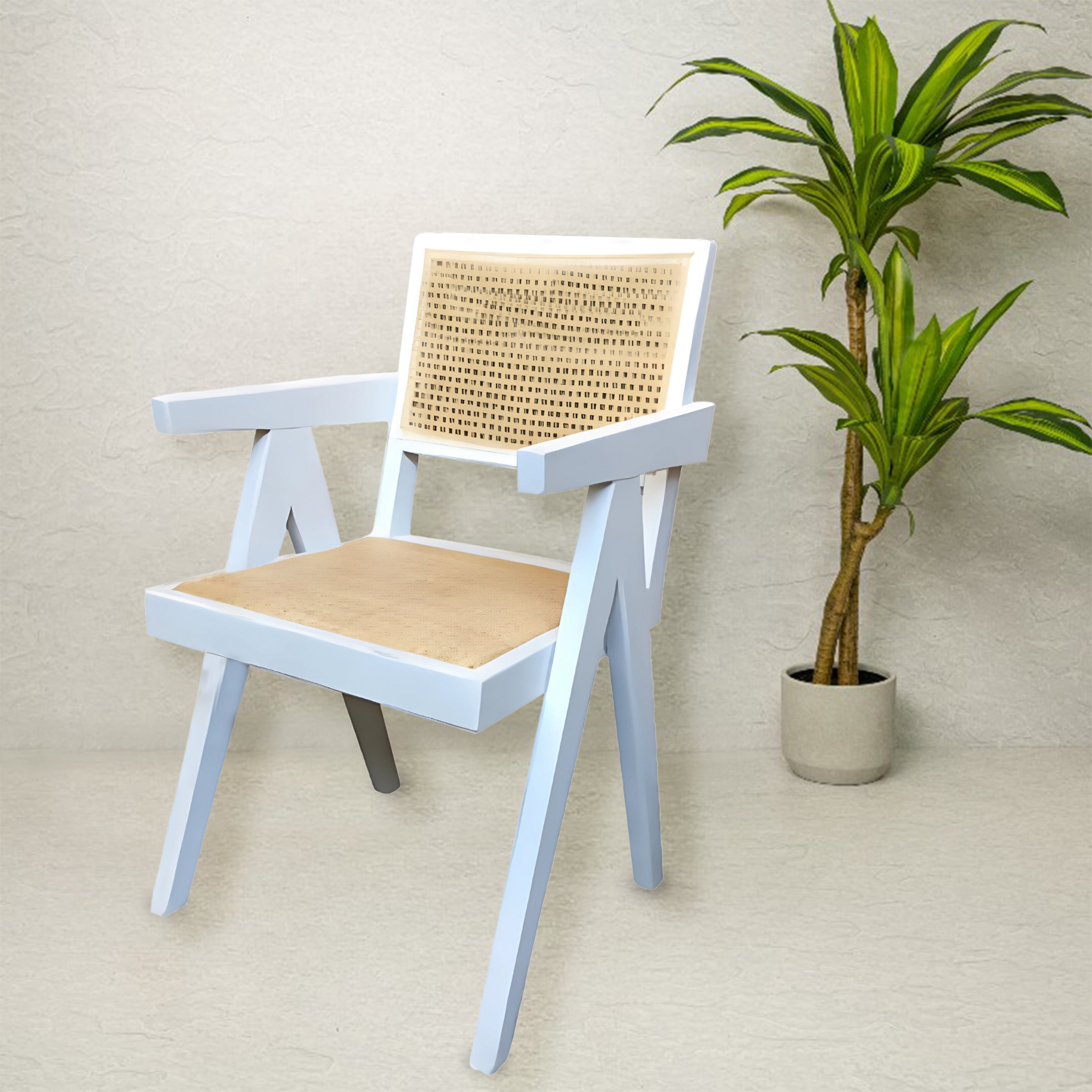 Pierre Jeanneret Replica Closed Armchair | White