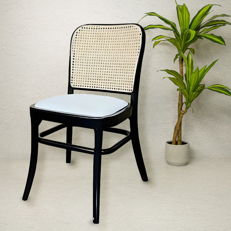 Bentwood Replica Dining Chair | Black Upholstered Seat