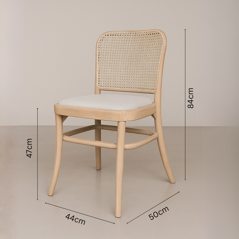 Bentwood Replica Dining Chair | Natural Upholstered Seat