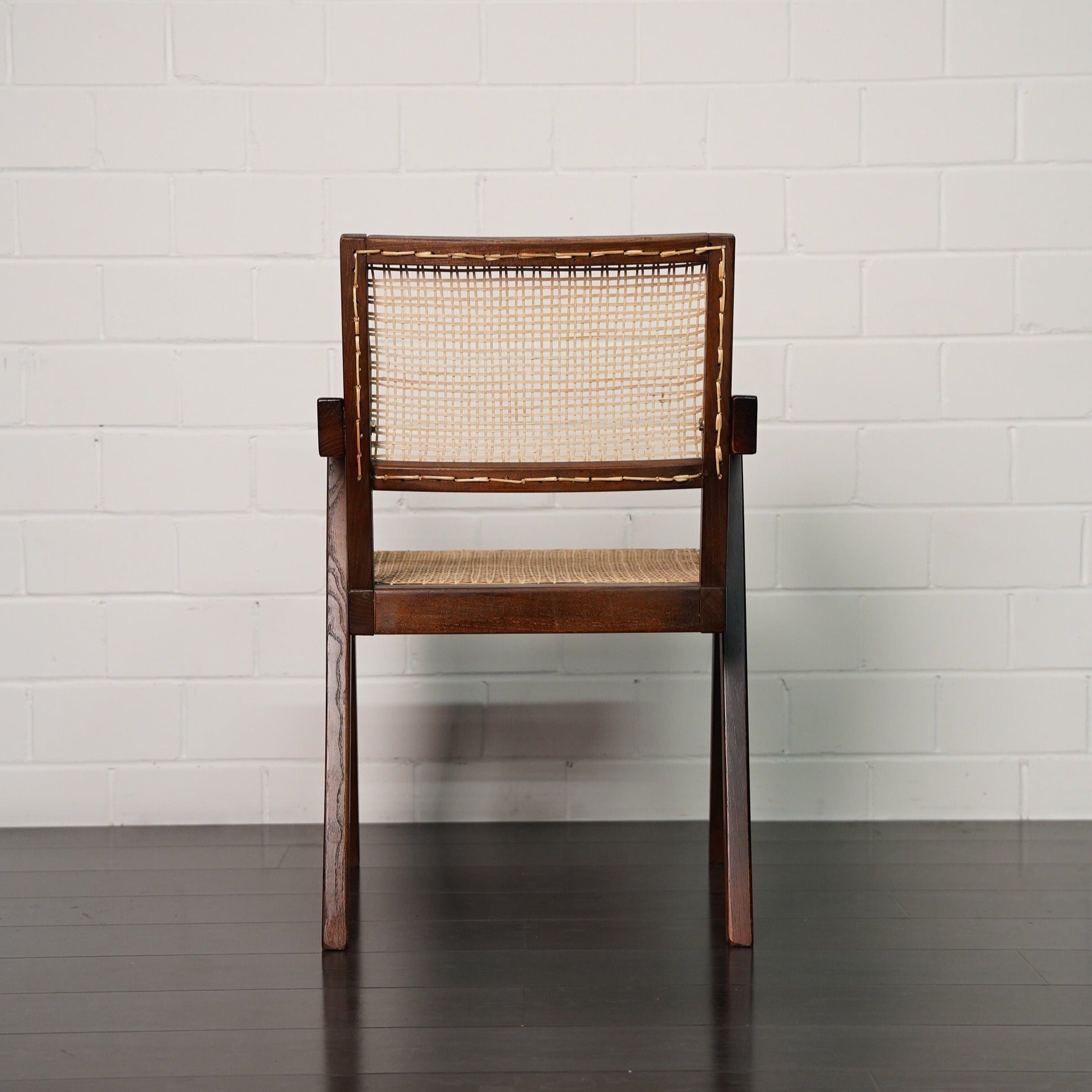 Pierre Jeanneret Replica Handcaned Armchair | Walnut