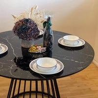Marble Laminate Dining Table | Black