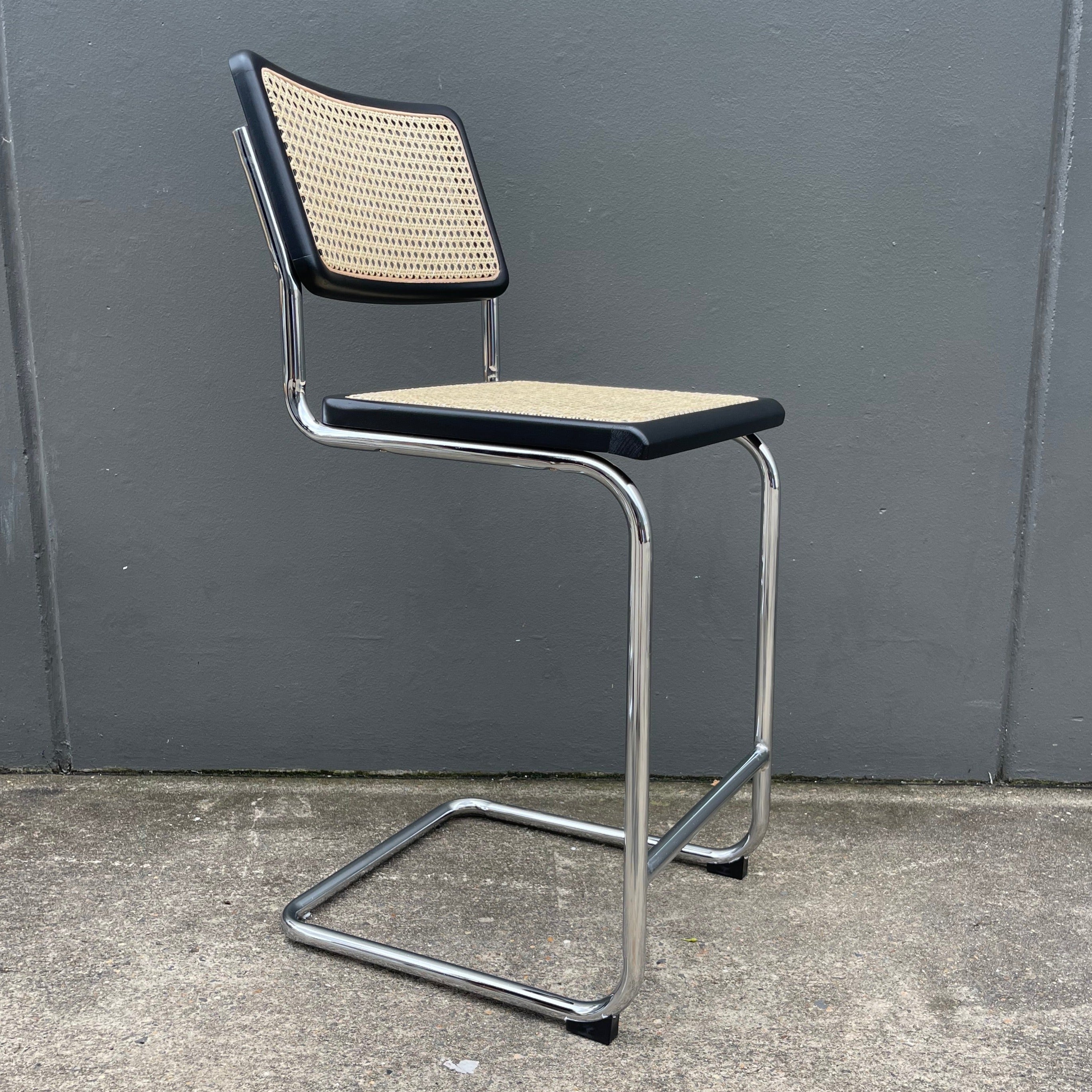 Marcel Breuer Cesca Replica Rattan Stool Black by Cane Wood Emporium Sydney