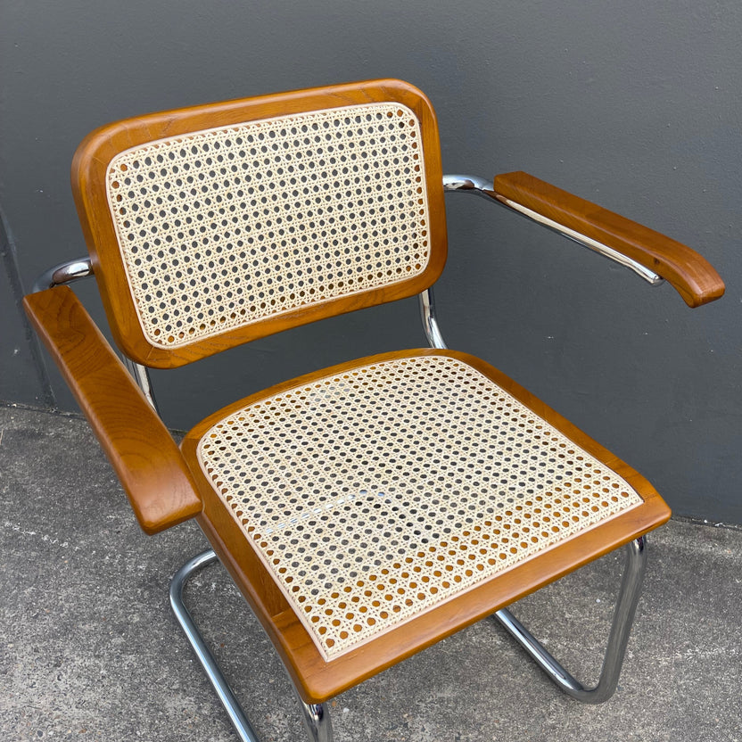 Marcel Breuer Cesca Replica Rattan Chair with Arms | Carver by Cane ...