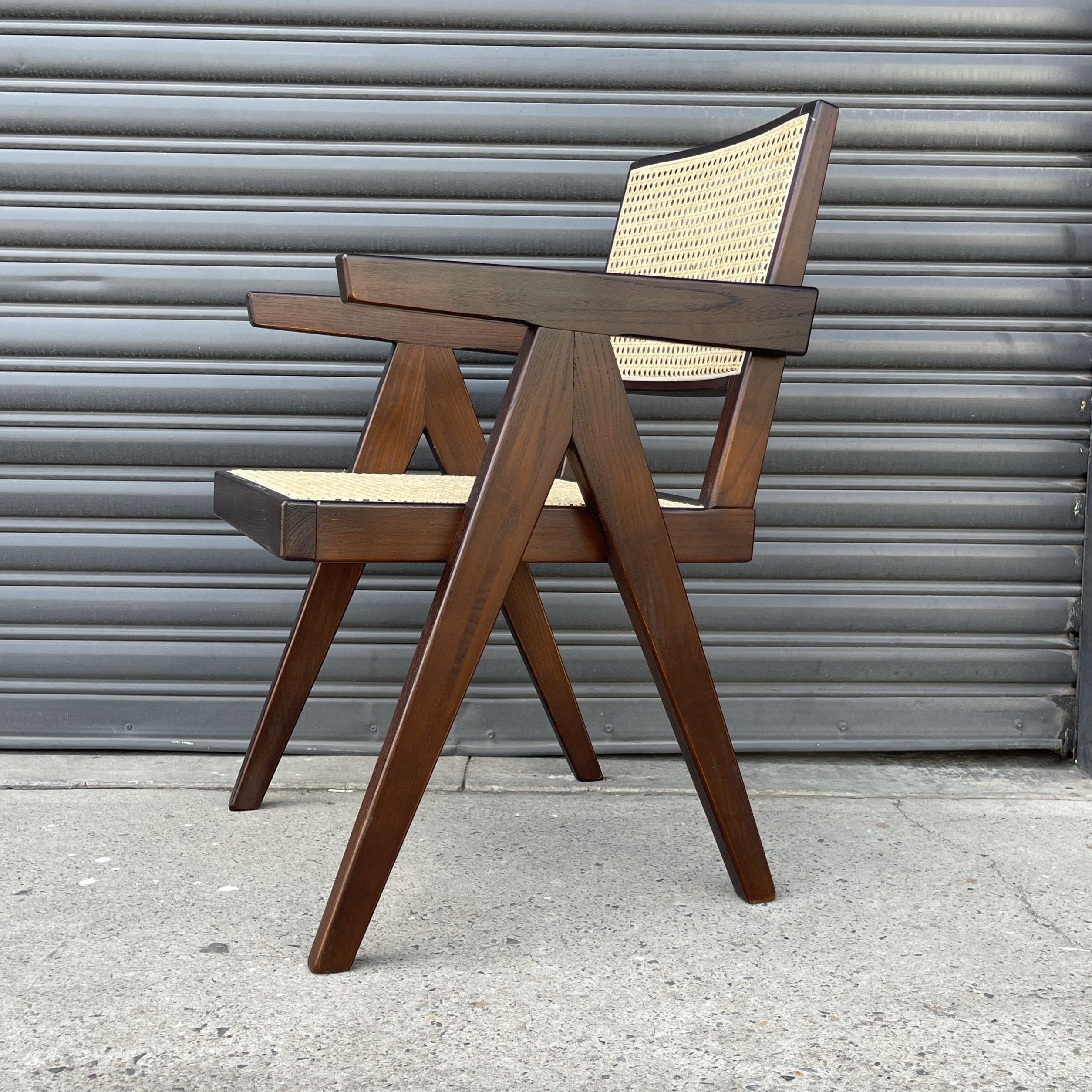 Pierre Jeanneret Replica Armchair | Walnut – Cane & Wood Emporium