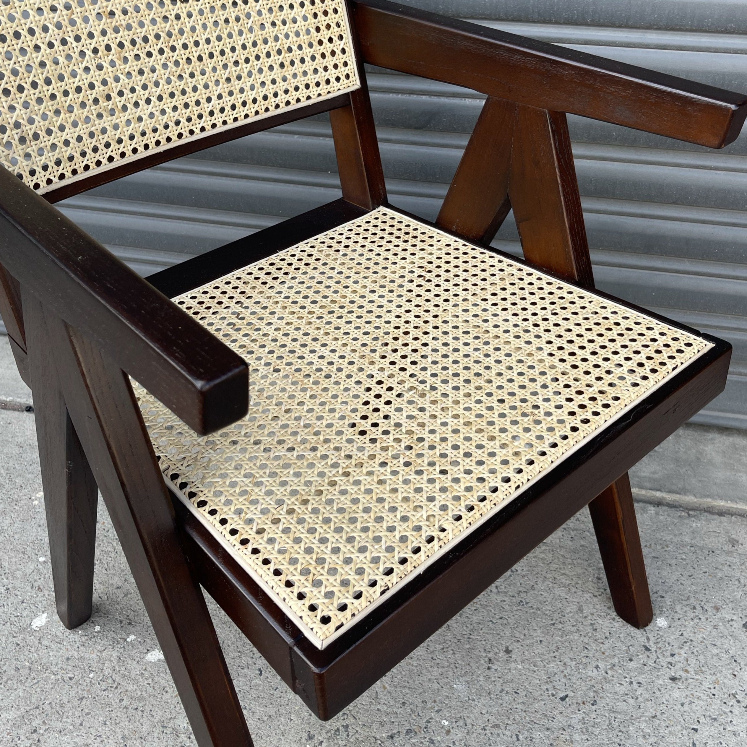 Pierre Jeanneret Replica Armchair | Walnut – Cane & Wood Emporium