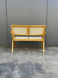 Pierre Jeanneret Replica Cane Armchair Sofa | Natural