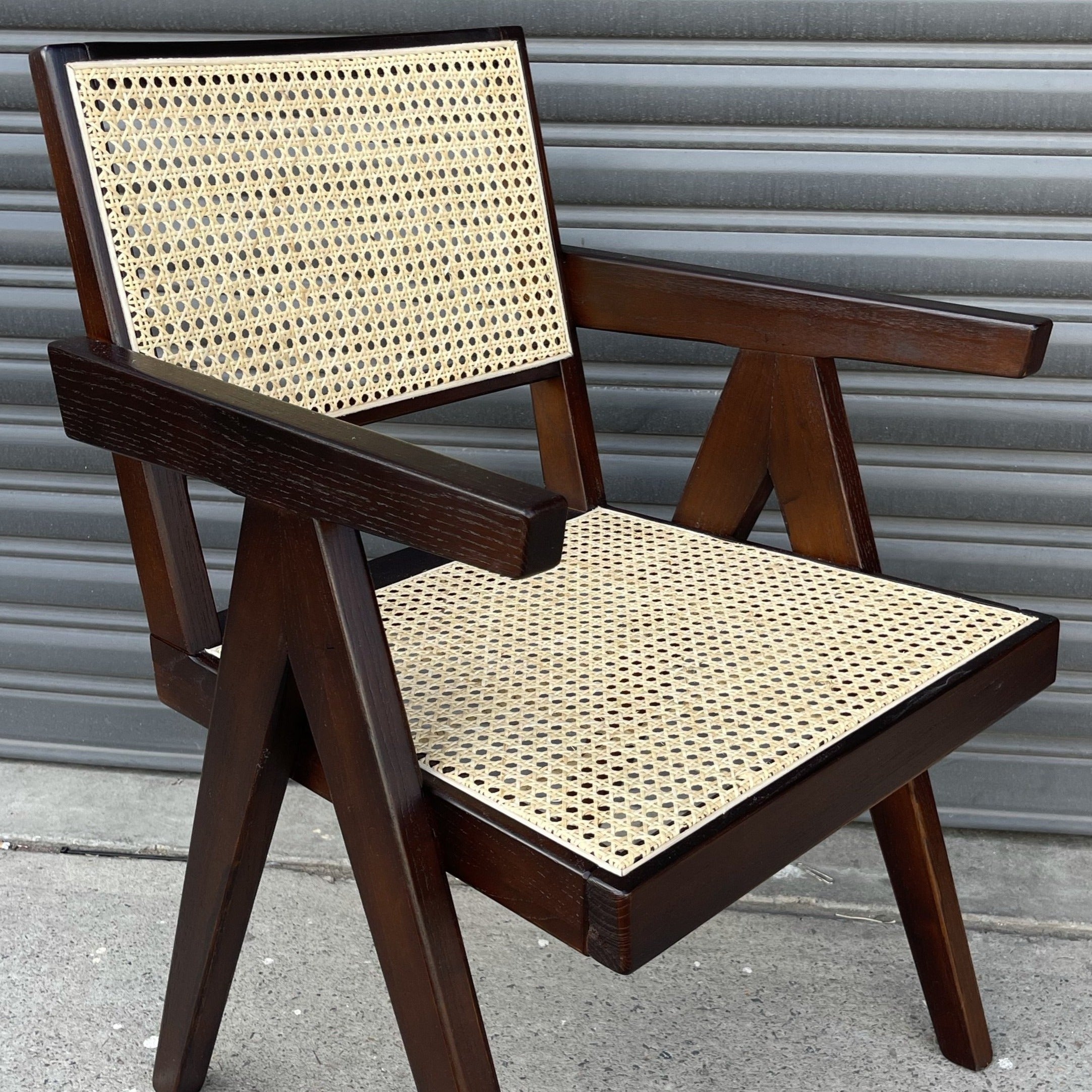 Pierre Jeanneret Replica Armchair | Walnut – Cane & Wood Emporium