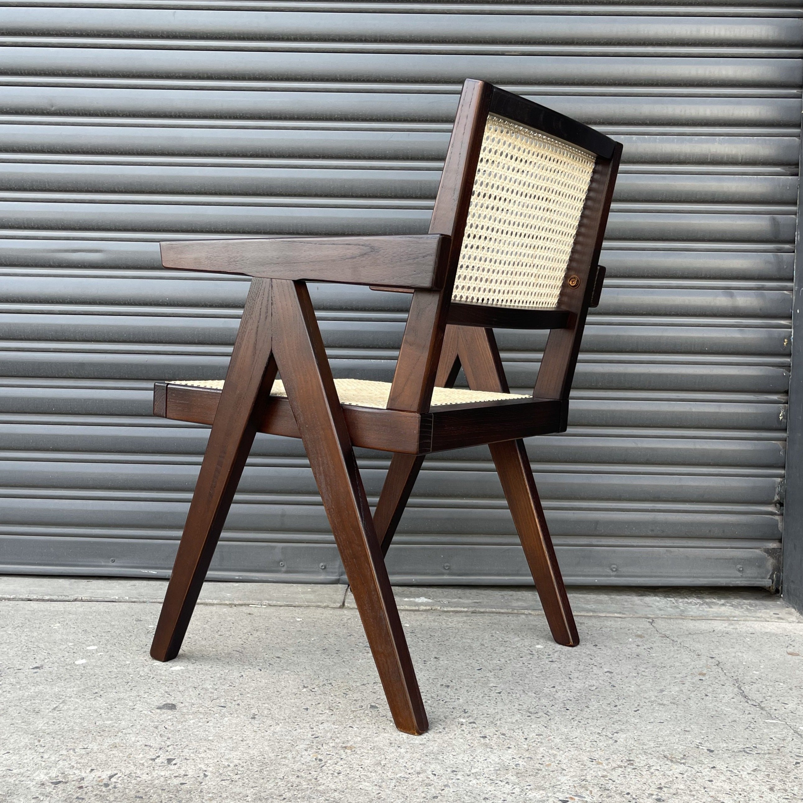 Pierre Jeanneret Replica Armchair | Walnut – Cane & Wood Emporium